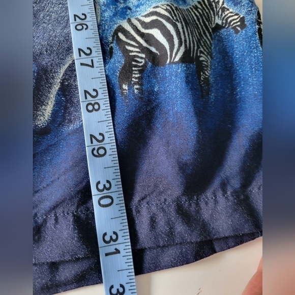 Keris Fashion Men's Safari Animal Print Shirt Blue Large - Picture 7 of 7